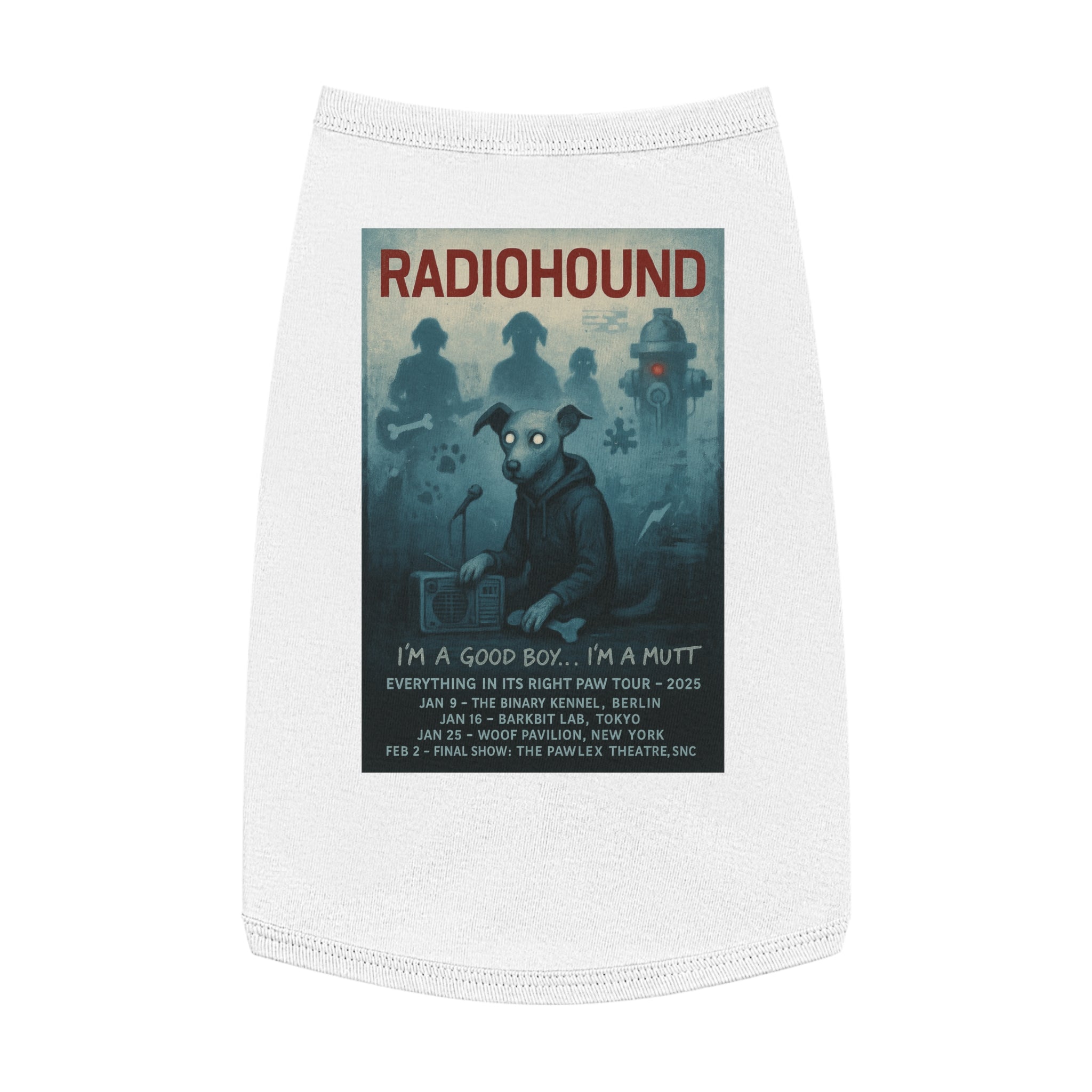 Radiohound Pet Tank Top-- Funny Parody Shirt for Dog Lovers